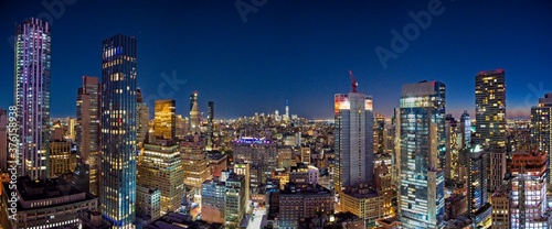 New York City Manhattan skyline at dusk