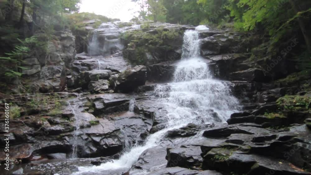 waterfall in slow motion in the Adirondack mountains waterfall in slow motion in the Adirondack mountains