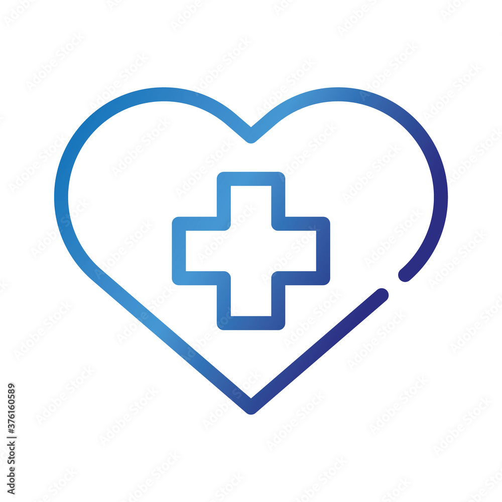 heart love symbol with cross gradient style icon heart love symbol with cross gradient style icon