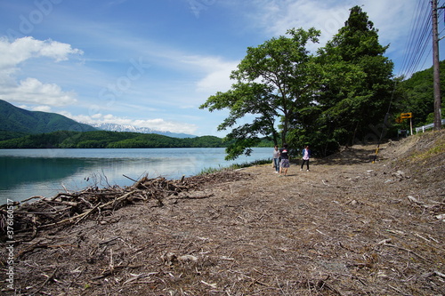 Fototapeta Naklejka Na Ścianę i Meble -  Amazing nature landscape in the lake at daytime, Japan