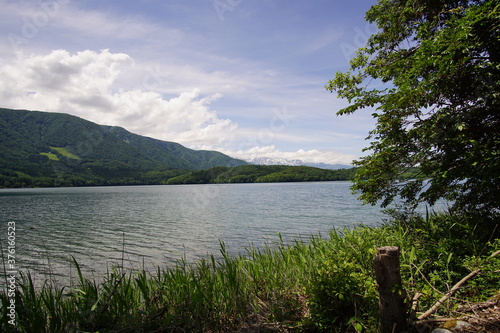 Amazing nature landscape in the lake at daytime  Japan