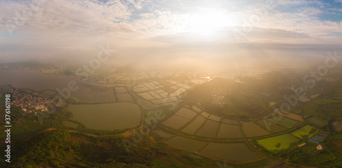 Spring aerial scenery of Baoan Lake National Wetland Park in Daye, Hubei photo