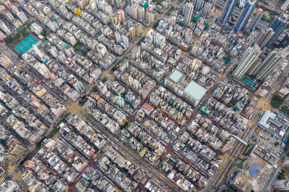 Top view of Hong Kong city Top view of Hong Kong city