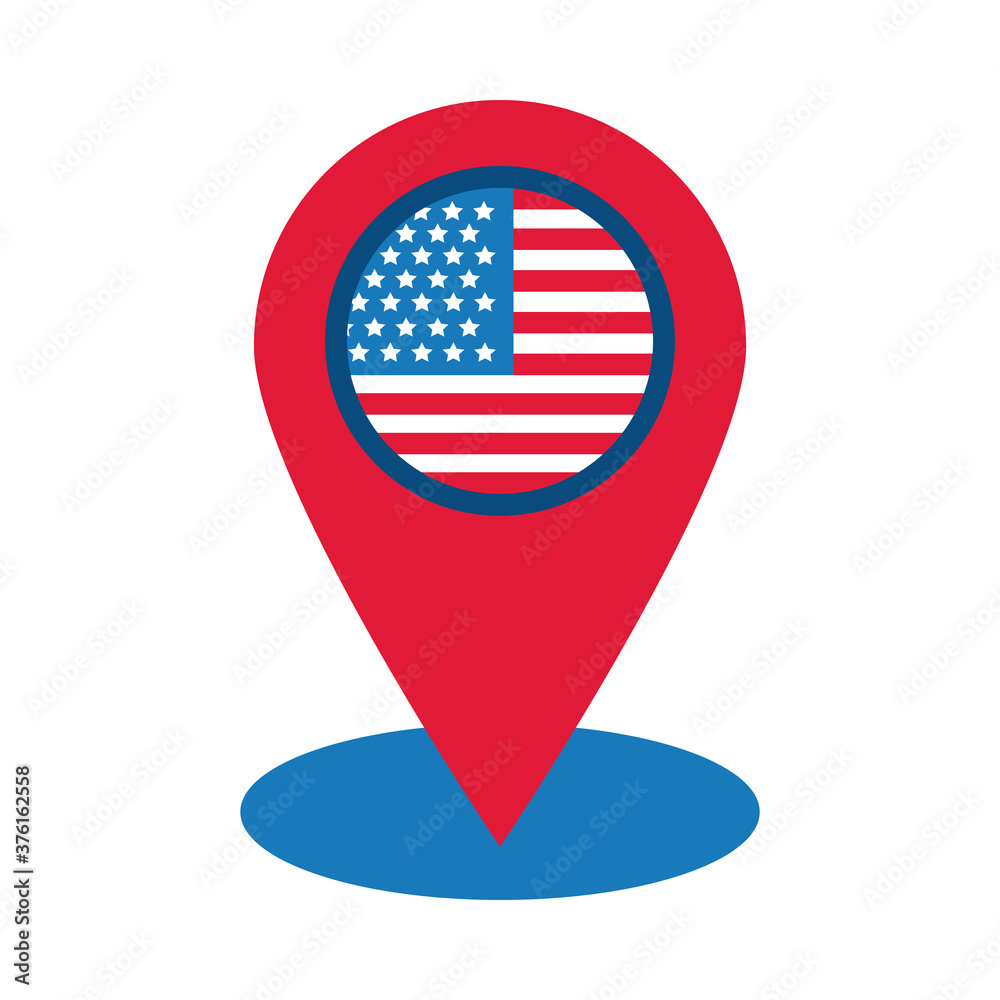 usa elections flag in pin location flat style icon usa elections flag in pin location flat style icon