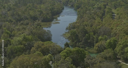 Rainbow Springs Florida Aerial v4 tilt down view over swimmers on the river - DJI Inspire 2, X7, 6k - March 2020 photo