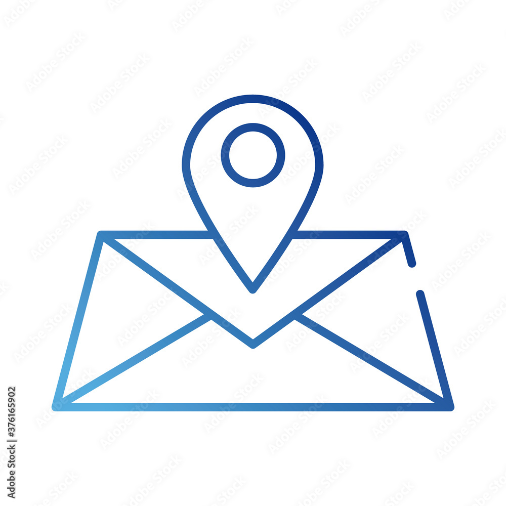 envelope with pin location gradient style icon envelope with pin location gradient style icon