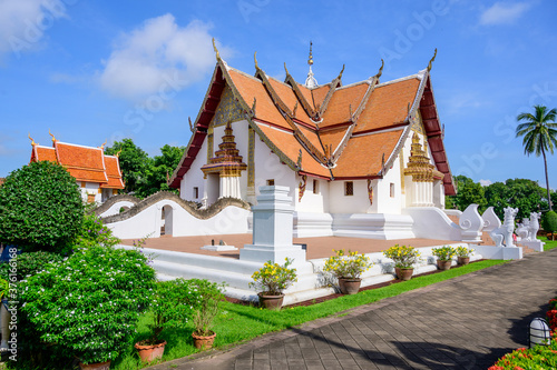 Wat Phumin Temple with blue sky background, Nan Province, Thailand