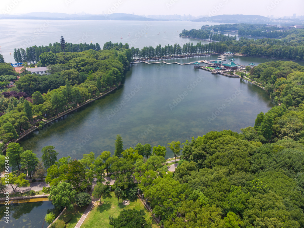 Wuhan East Lake Scenic Spot scenery in summer