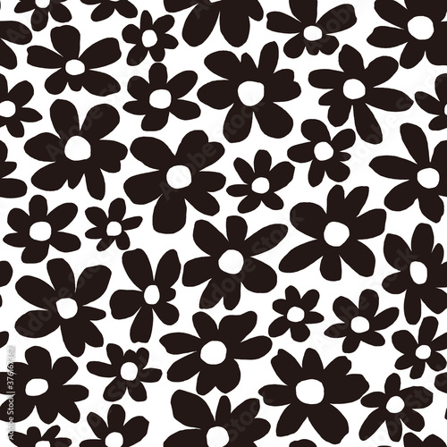 Seamless pattern material of an abstract flower,