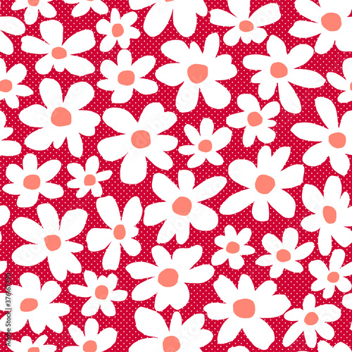 Seamless pattern material of an abstract flower,