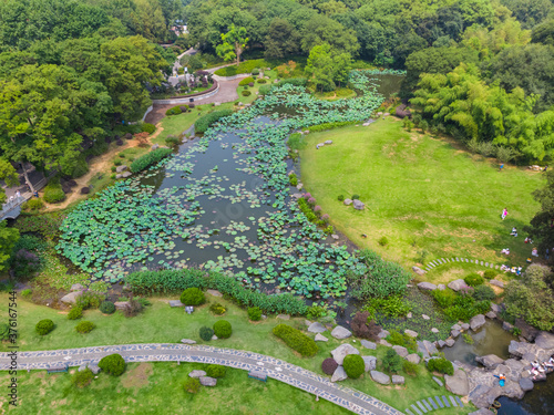 Wuhan East Lake Moshan Scenic Area Aerial Scenery in summer photo