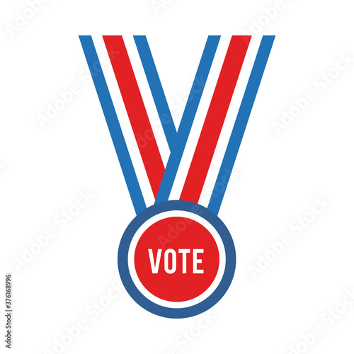 vote word in medal usa elections flat style icon