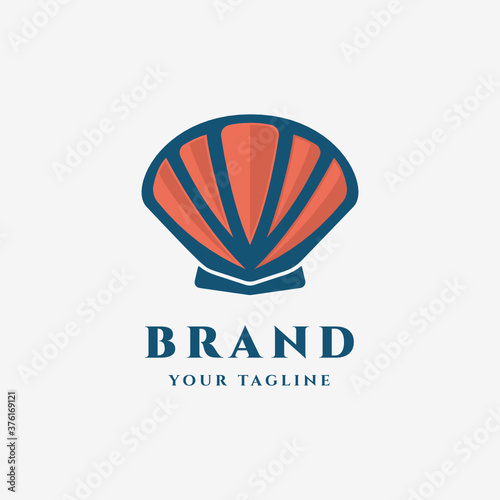 Clam Seashell Oyster Scallop Shell Bivalve Cockle Mussel Simple logo design inspiration photo