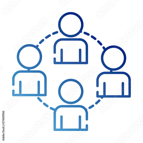 teamworkers around coworking gradient style icon