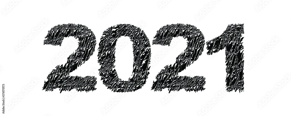 Shaken grunge design title 2021 for poster. Bumpy design number 2021 lettering. Vector illustration. Shaken grunge design title 2021 for poster. Bumpy design number 2021 lettering. Vector illustration.