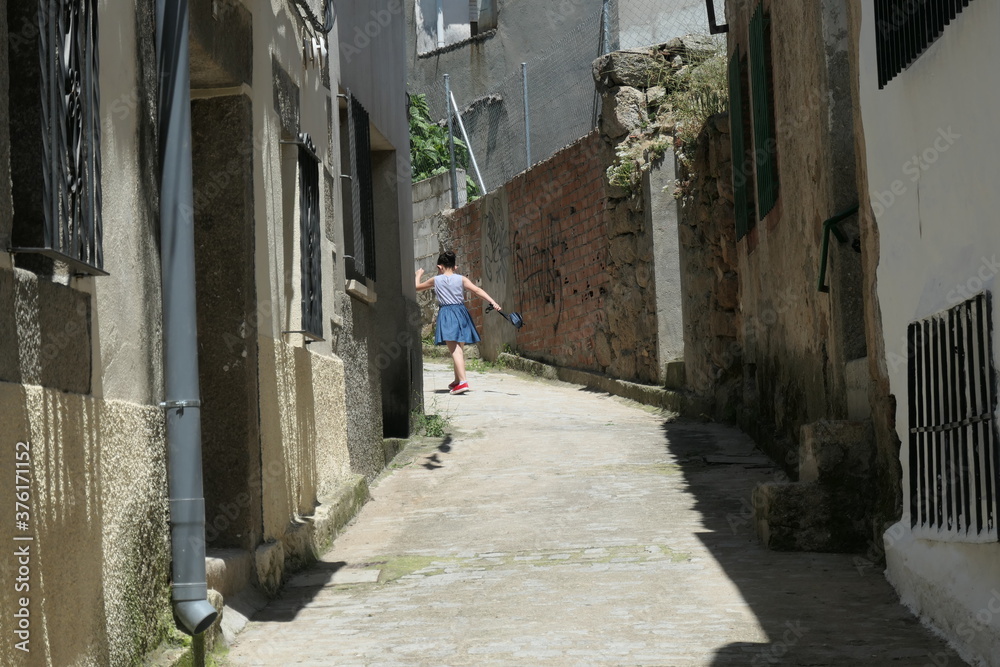 woman walking in the street