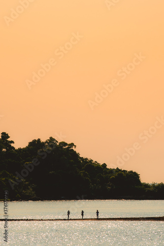 Sunset on the Beach in Yam O , Hong Kong