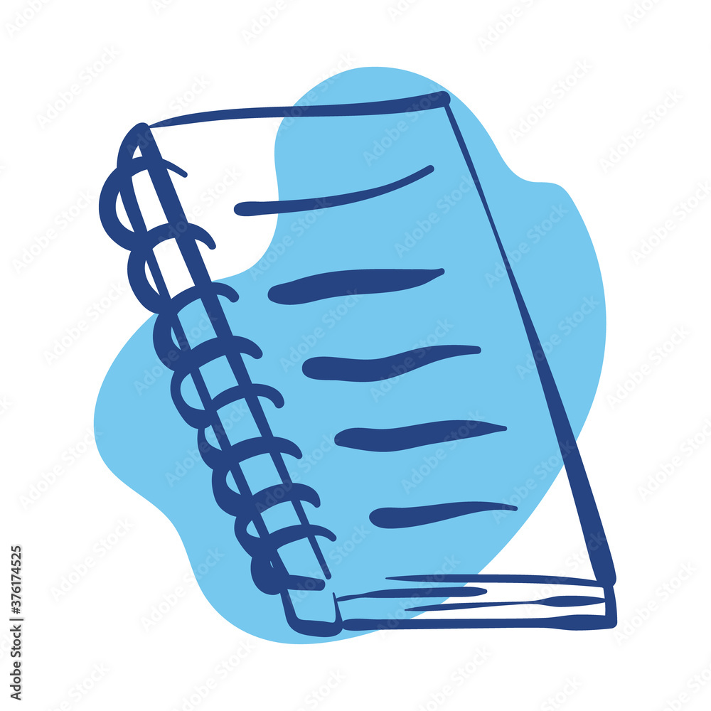 notebook school supply line style icon