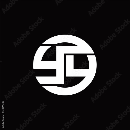 YY Logo monogram with rounded line swipe design template