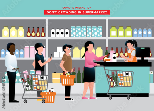 Don't crowding at supermarket