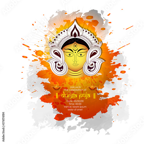 Innovative abstract golden style Maa Durga design illustration.-Durga Puja vectro