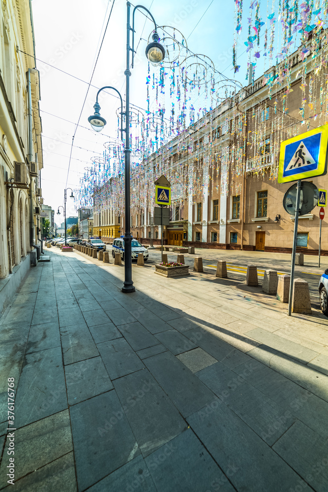 Obraz premium Bolshaya Dmitrovka 17 The building of the theater of Stanislavsky and Nemirovich-Danchenko in Moscow.