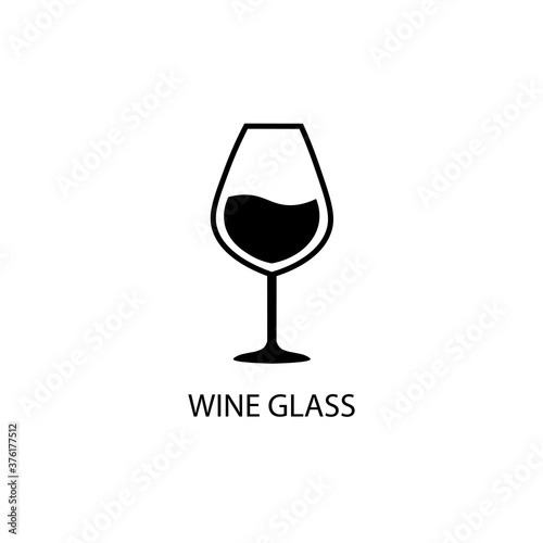 Wine glass black sign icon. Vector illustration eps 10