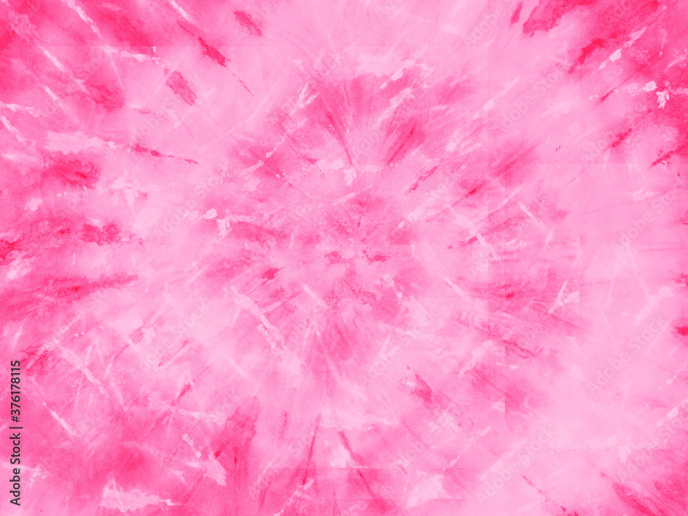 Dark pink tie dye pattern. Spiral tie-dye texture background
