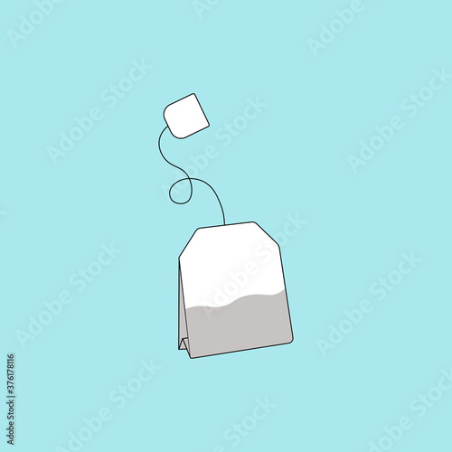 Realistic tea bag icon. Vector illustration eps 10