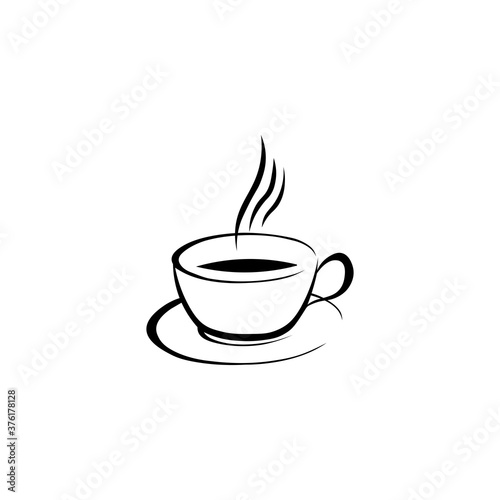 Cup of coffee black sign icon. Vector illustration eps 10