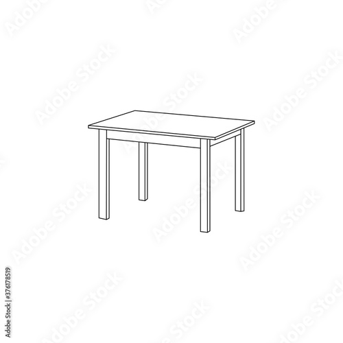 Table black sign icon. Vector illustration eps 10