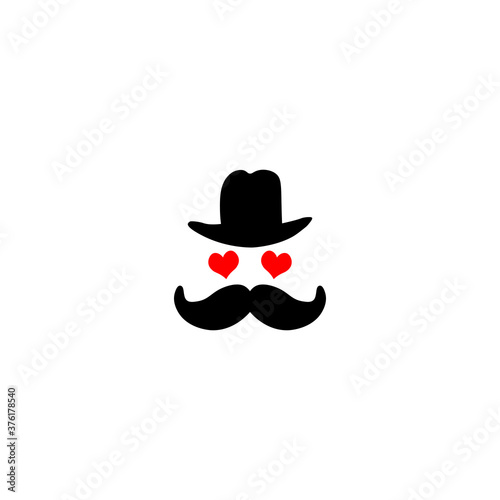 Hat, eyes and mustache sign icon. Vector illustration eps 10