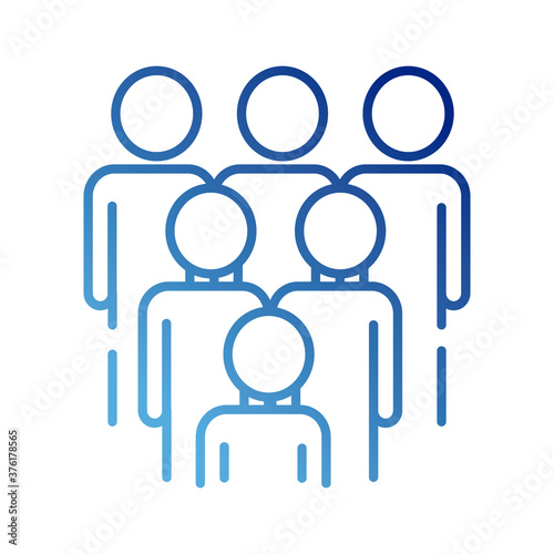 teamworkers figures group coworking gradient style icon