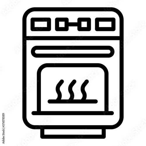 Electric convection oven icon. Outline electric convection oven vector icon for web design isolated on white background