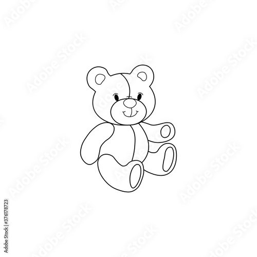 Black toy bear sign icon. Vector illustration eps 10