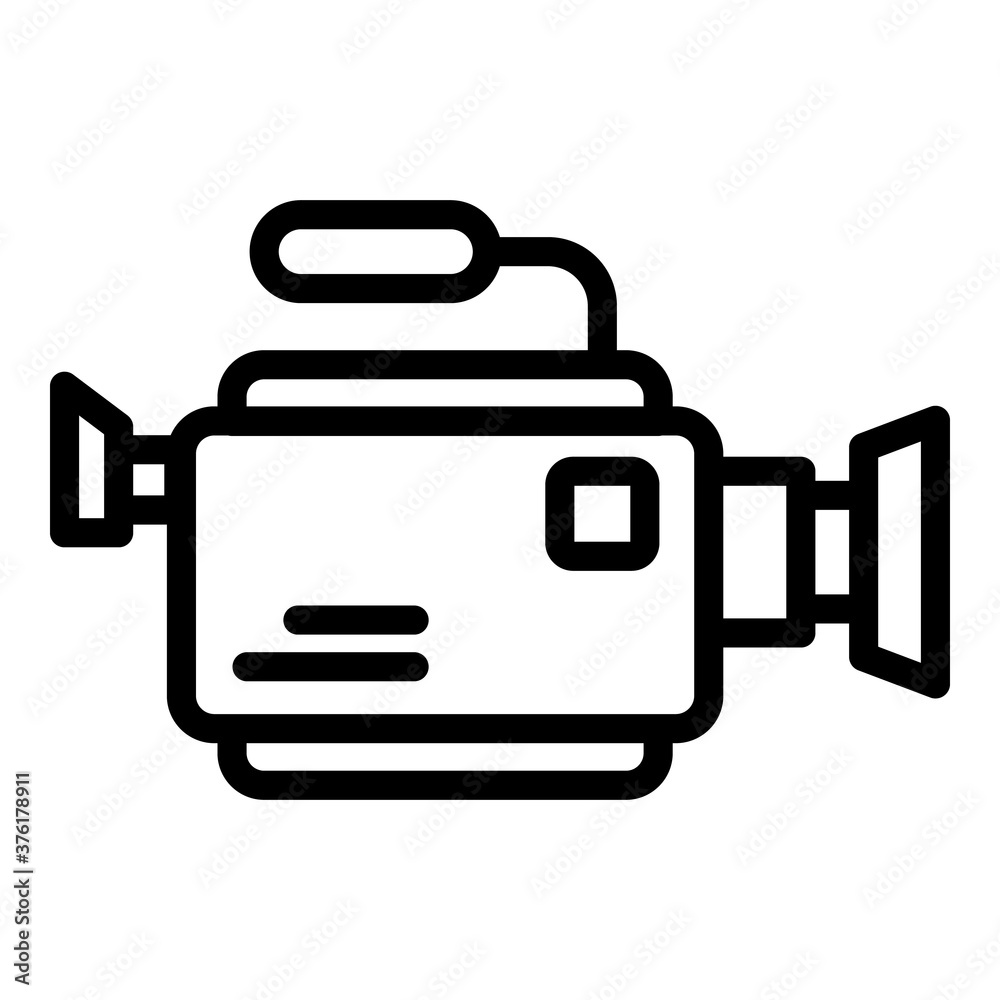 Film video camera icon. Outline film video camera vector icon for web design isolated on white background Film video camera icon. Outline film video camera vector icon for web design isolated on white background