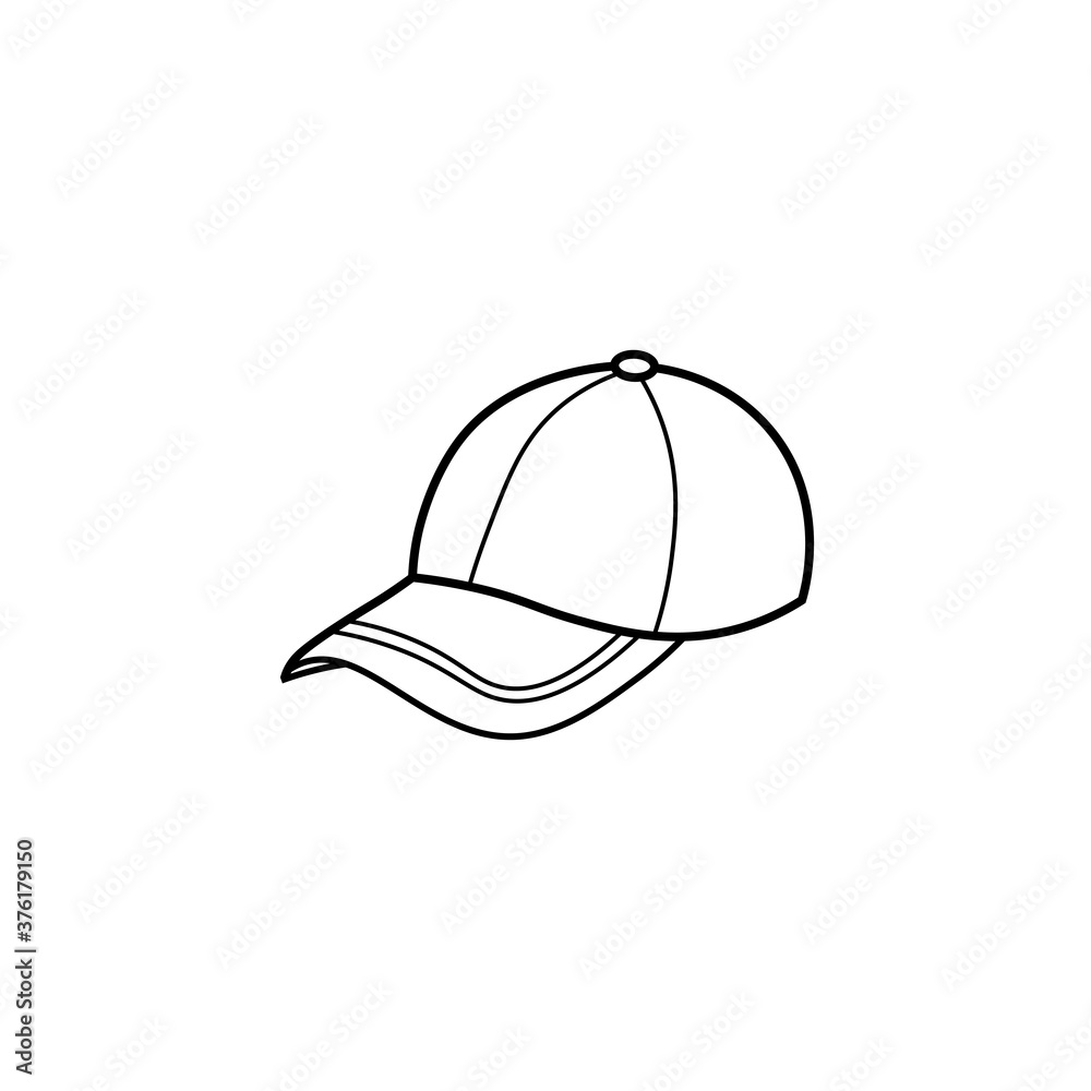 Baseball cap black sign icon. Vector illustration eps 10 Baseball cap black sign icon. Vector illustration eps 10