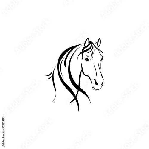 Horse black sign icon. Vector illustration eps 10