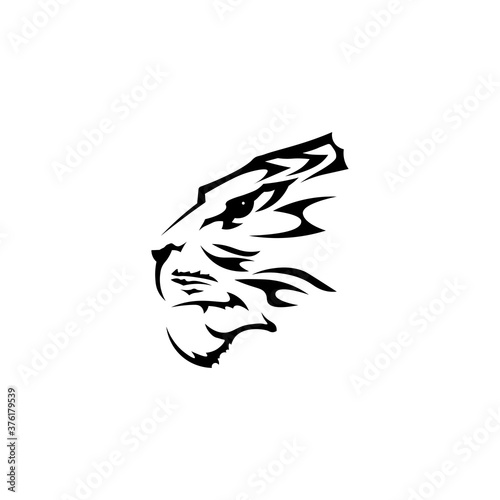 Tiger logo black sign icon. Vector illustration eps 10