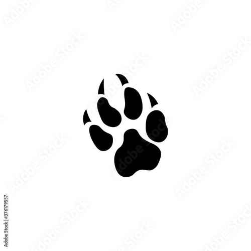 Beast paw print logo black sign icon. Vector illustration eps 10
