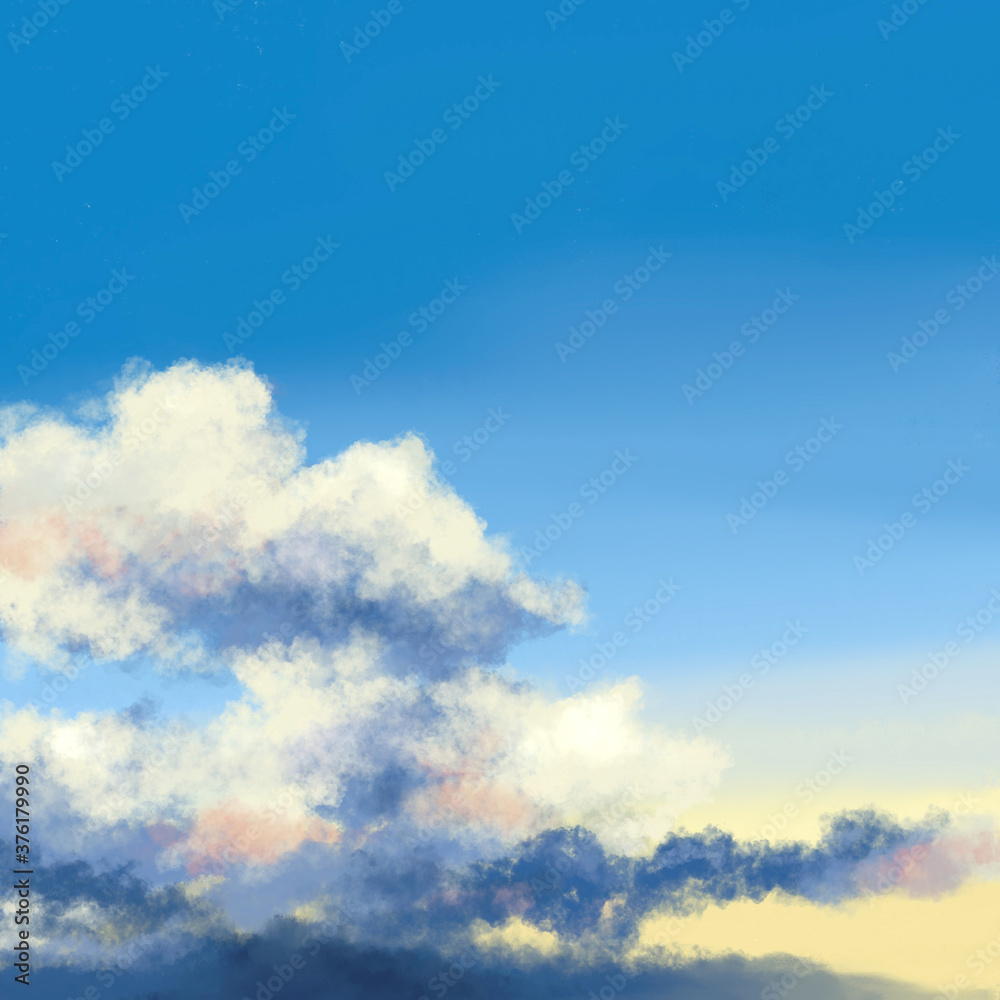Sunset sky and cloud illustration