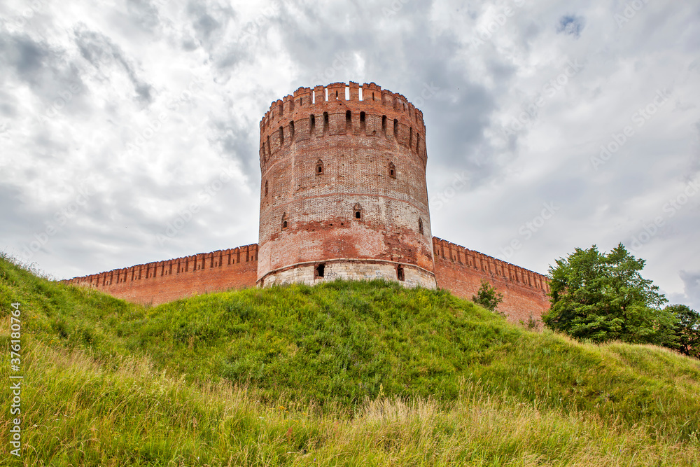 Fortress wall and tower Oryol (Gorodetskaya). Smolensk. Russia