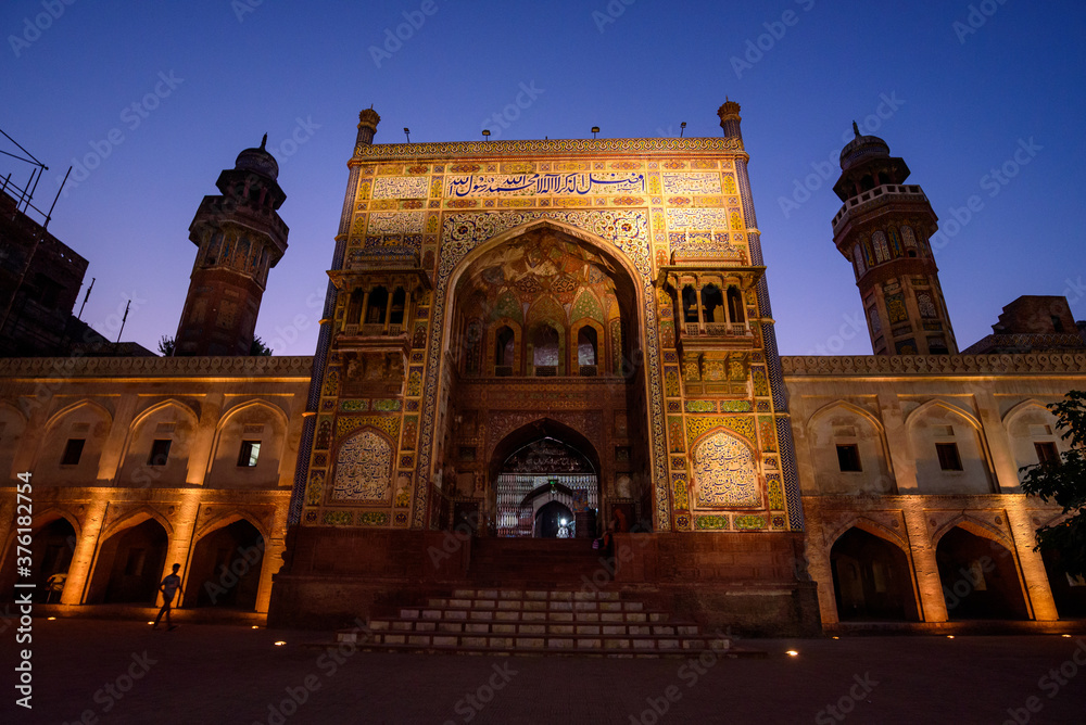 17th century Wazir Khan Mosque in old city Lahore, Pakistan