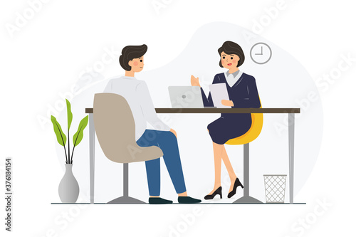 Job Interview Vector Illustration