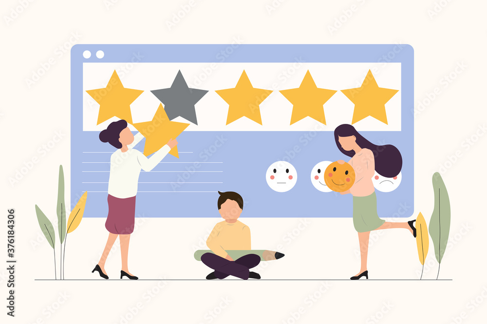 Customer Review Rating - Vector Illustration