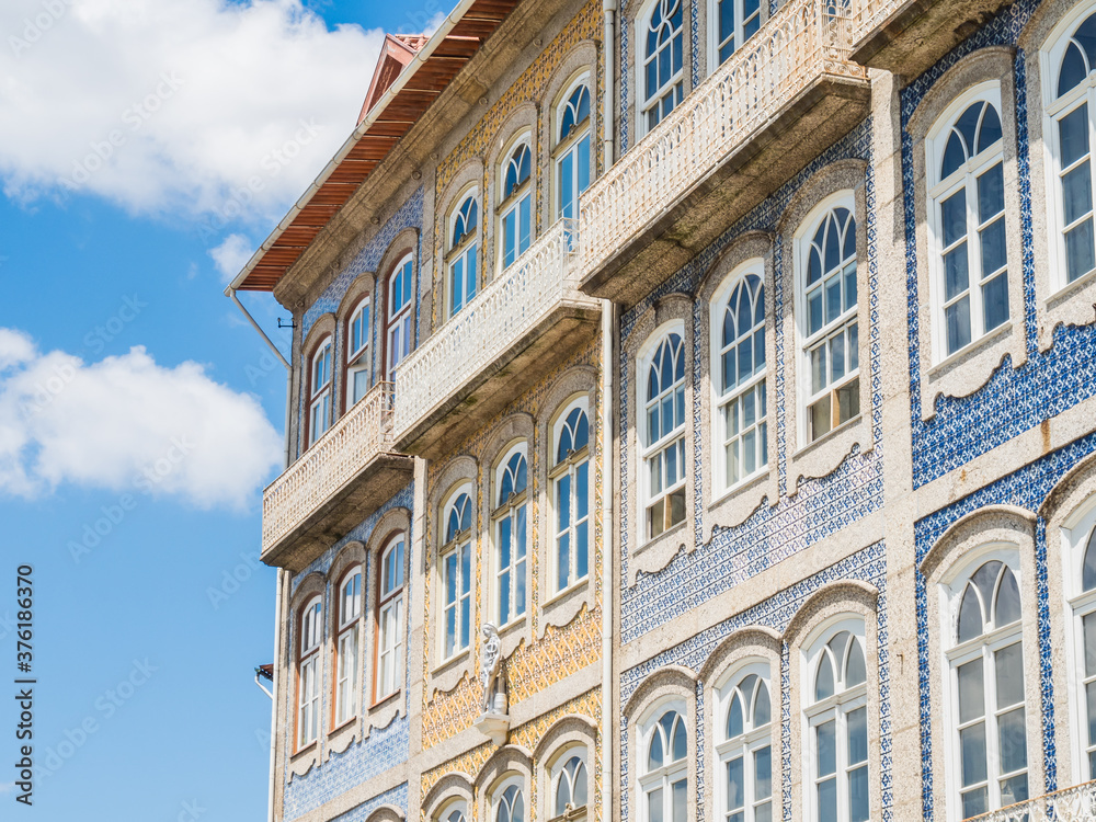 GUIMARAES, PORTUGAL - JUNE 12, 2019: historical center in Guimaraes, Portugal