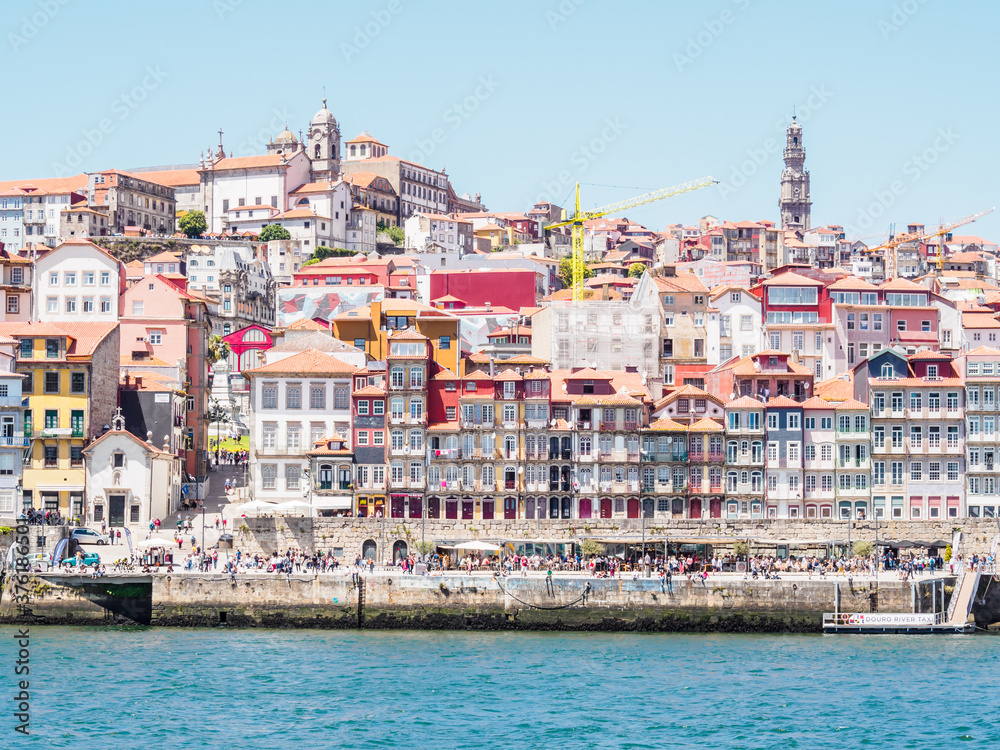 PORTO, PORTUGAL - JUNE 10, 2019: Ribeira neighborhood. It is the second-largest city in Portugal. It was proclaimed a World Heritage Site by UNESCO in 1996.