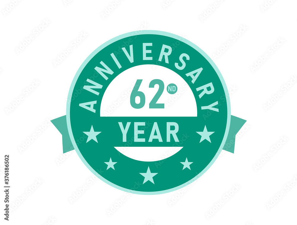 62 years anniversary Modern Badges 62 years anniversary Modern Badges