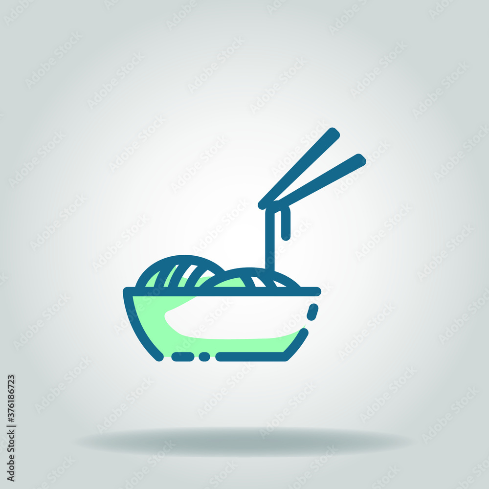 Fototapeta premium noodles icon or logo in twotone 