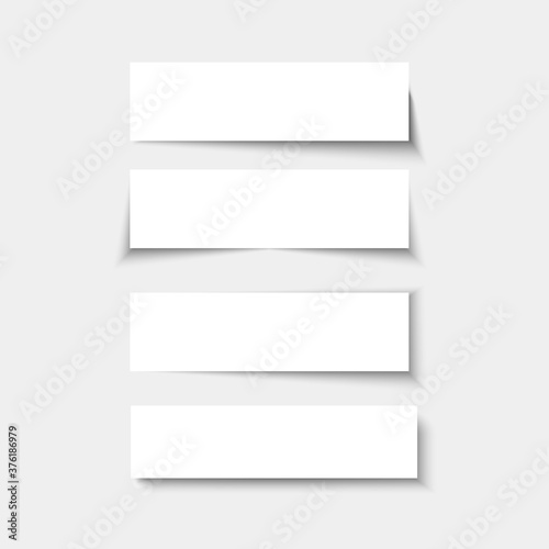 Set of Banners with shadows. Empty rectangle panels with shade. Vector